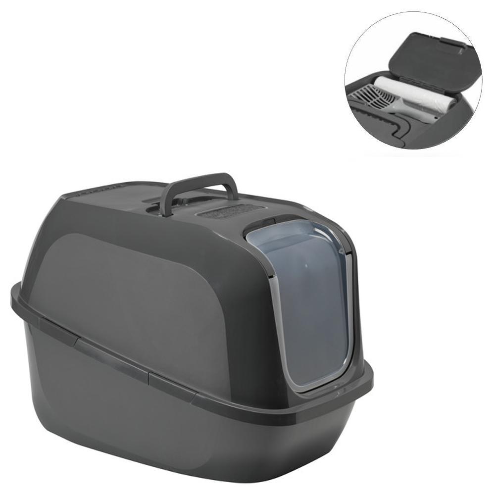Moderna Mega Deluxe BK62 Grey закритий туалет для великих котів 66х49х46 см (62275)
